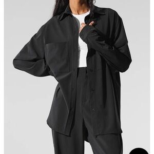 ALO Yoga Dreamscape Black Button-Up Blouse Sz. S
